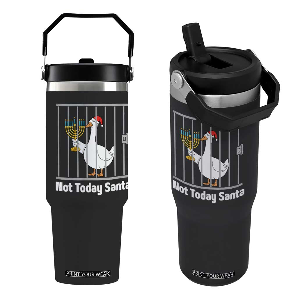 Funny Goose Hanukkah Chanukah Flip Straw Tumbler Not Today Santa TS14 One Size: 30 oz Black Print Your Wear