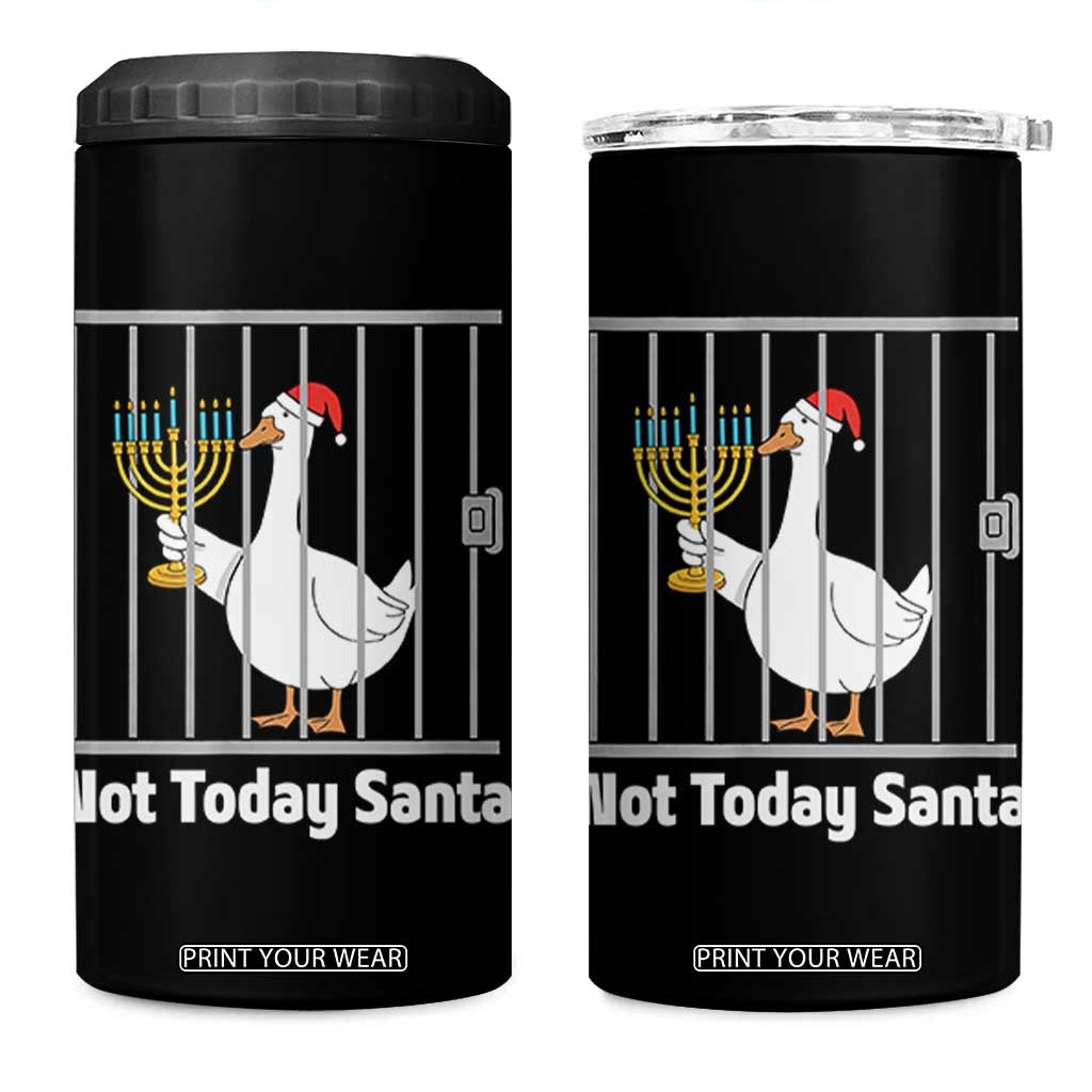 Funny Goose Hanukkah Chanukah 4 in 1 Can Cooler Tumbler Not Today Santa TS14 One Size: 16 oz Black Print Your Wear