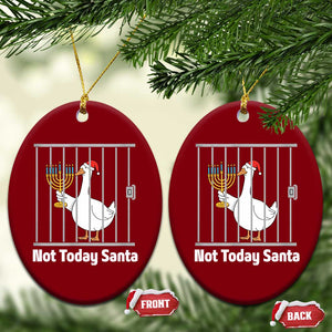 Funny Goose Hanukkah Chanukah Ceramic Ornament Not Today Santa TS14 Print Your Wear