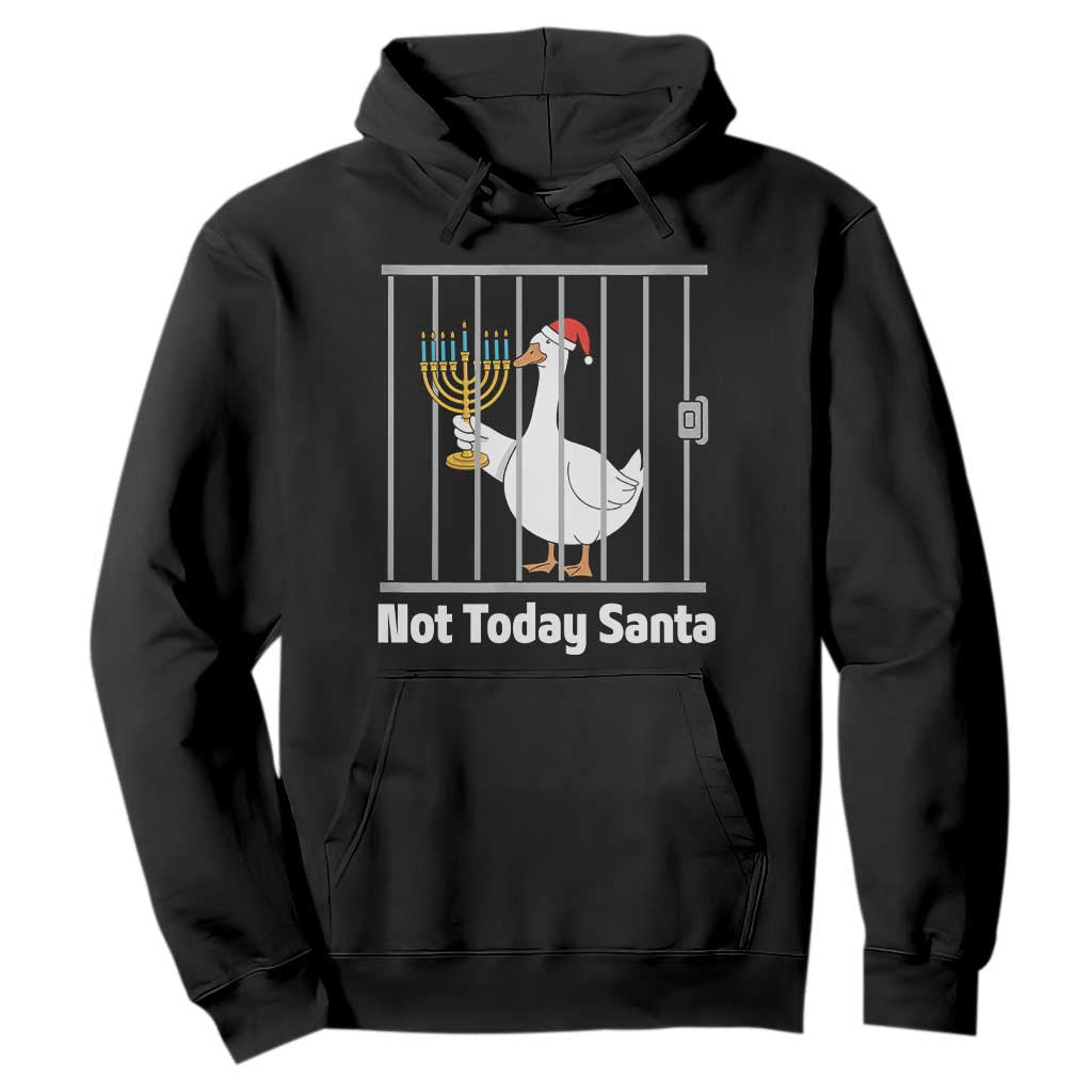 Funny Goose Hanukkah Chanukah Hoodie Not Today Santa TS14 Black Print Your Wear