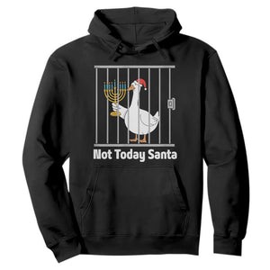 Funny Goose Hanukkah Chanukah Hoodie Not Today Santa TS14 Black Print Your Wear
