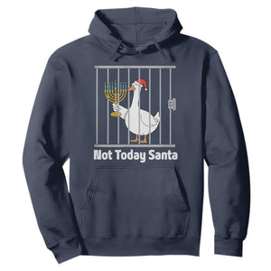 Funny Goose Hanukkah Chanukah Hoodie Not Today Santa TS14 Navy Print Your Wear