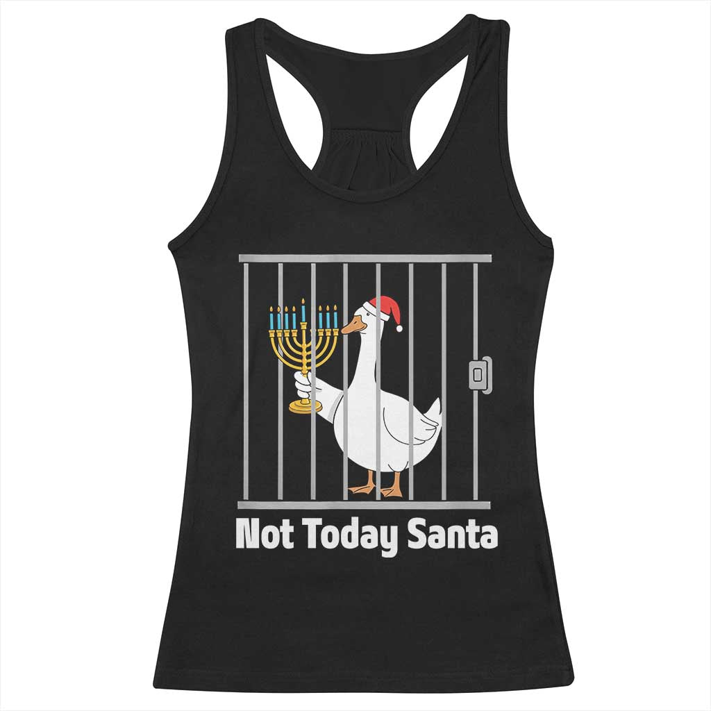 Funny Goose Hanukkah Chanukah Racerback Tank Top Not Today Santa TS14 Black Print Your Wear