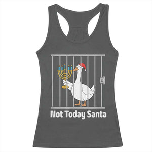 Funny Goose Hanukkah Chanukah Racerback Tank Top Not Today Santa TS14 Dark Heather Print Your Wear
