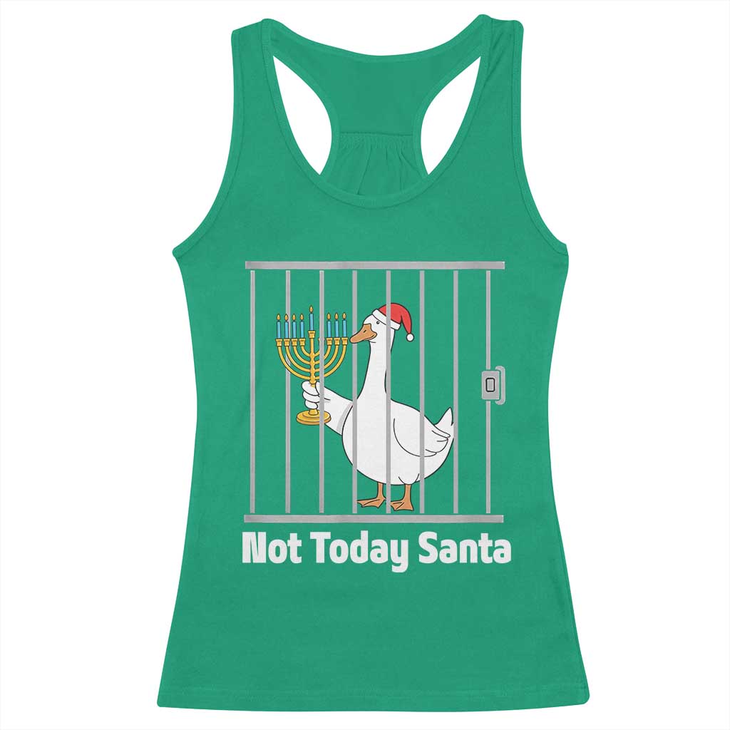 Funny Goose Hanukkah Chanukah Racerback Tank Top Not Today Santa TS14 Irish Green Print Your Wear
