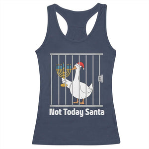 Funny Goose Hanukkah Chanukah Racerback Tank Top Not Today Santa TS14 Navy Print Your Wear