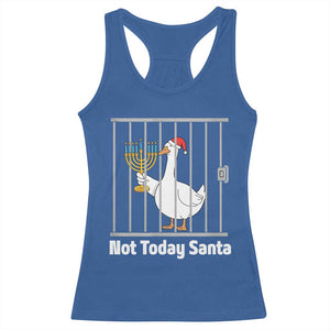 Funny Goose Hanukkah Chanukah Racerback Tank Top Not Today Santa TS14 Royal Blue Print Your Wear