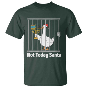 Funny Goose Hanukkah Chanukah T Shirt Not Today Santa TS14 Dark Forest Green Print Your Wear