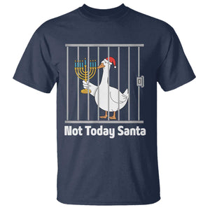 Funny Goose Hanukkah Chanukah T Shirt Not Today Santa TS14 Navy Print Your Wear