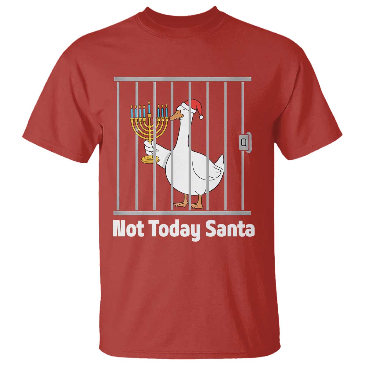 Funny Goose Hanukkah Chanukah T Shirt Not Today Santa TS14 Red Print Your Wear