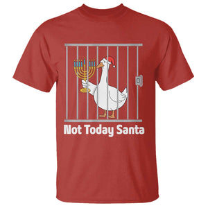 Funny Goose Hanukkah Chanukah T Shirt Not Today Santa TS14 Red Print Your Wear