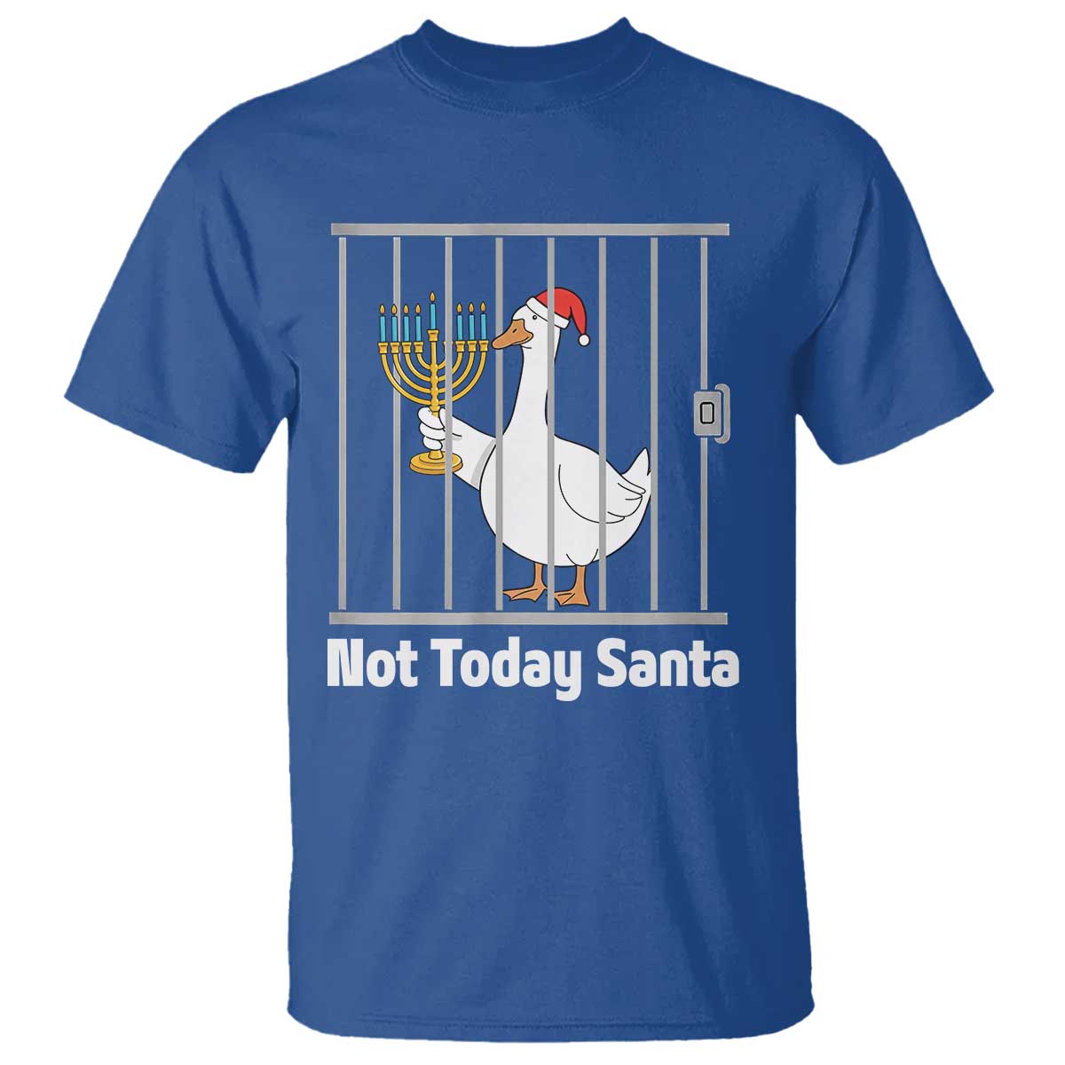 Funny Goose Hanukkah Chanukah T Shirt Not Today Santa TS14 Royal Blue Print Your Wear