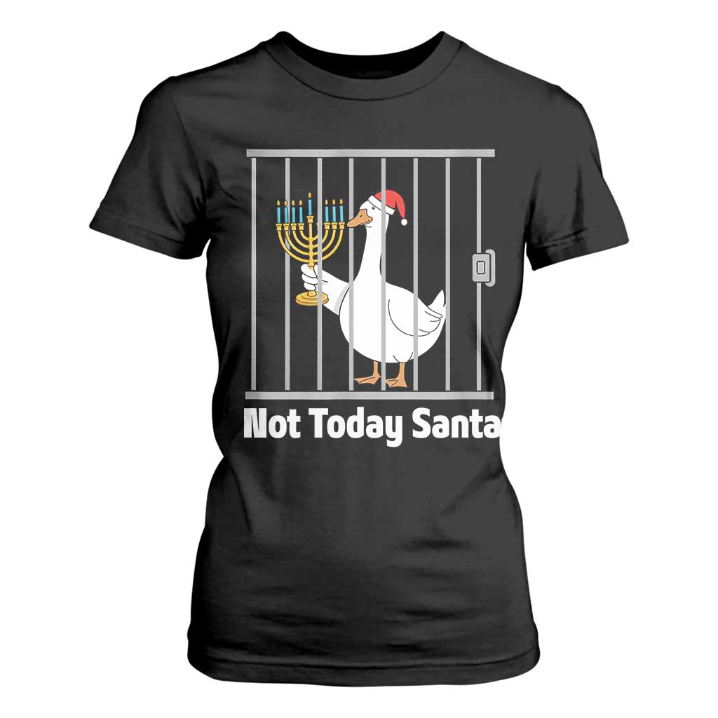 Funny Goose Hanukkah Chanukah T Shirt For Women Not Today Santa TS14 Black Print Your Wear