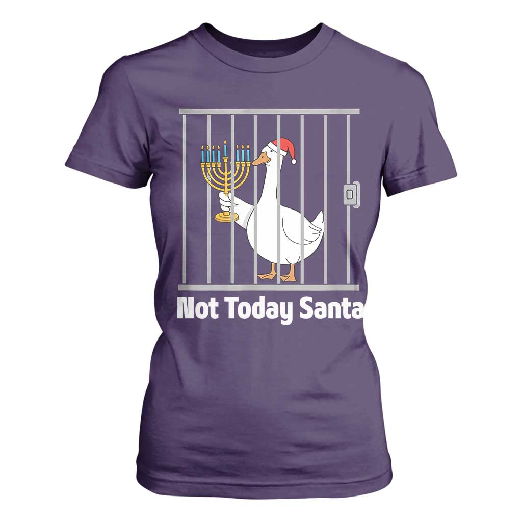 Funny Goose Hanukkah Chanukah T Shirt For Women Not Today Santa TS14 Purple Print Your Wear