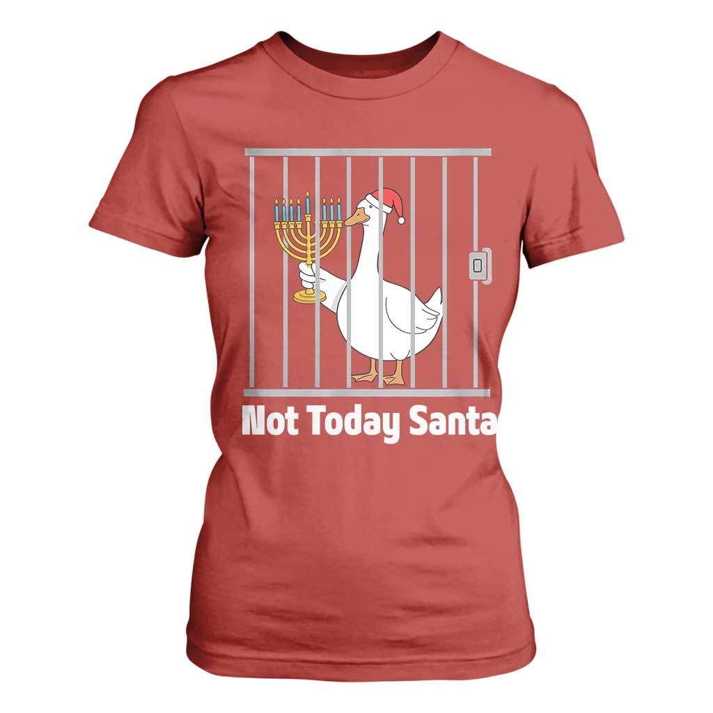Funny Goose Hanukkah Chanukah T Shirt For Women Not Today Santa TS14 Red Print Your Wear