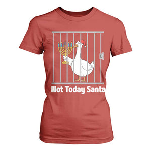 Funny Goose Hanukkah Chanukah T Shirt For Women Not Today Santa TS14 Red Print Your Wear
