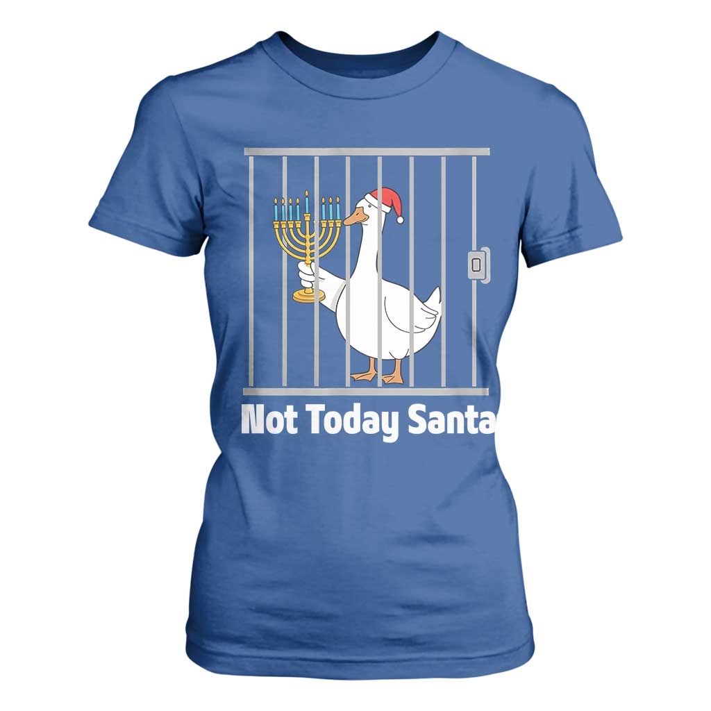 Funny Goose Hanukkah Chanukah T Shirt For Women Not Today Santa TS14 Royal Blue Print Your Wear