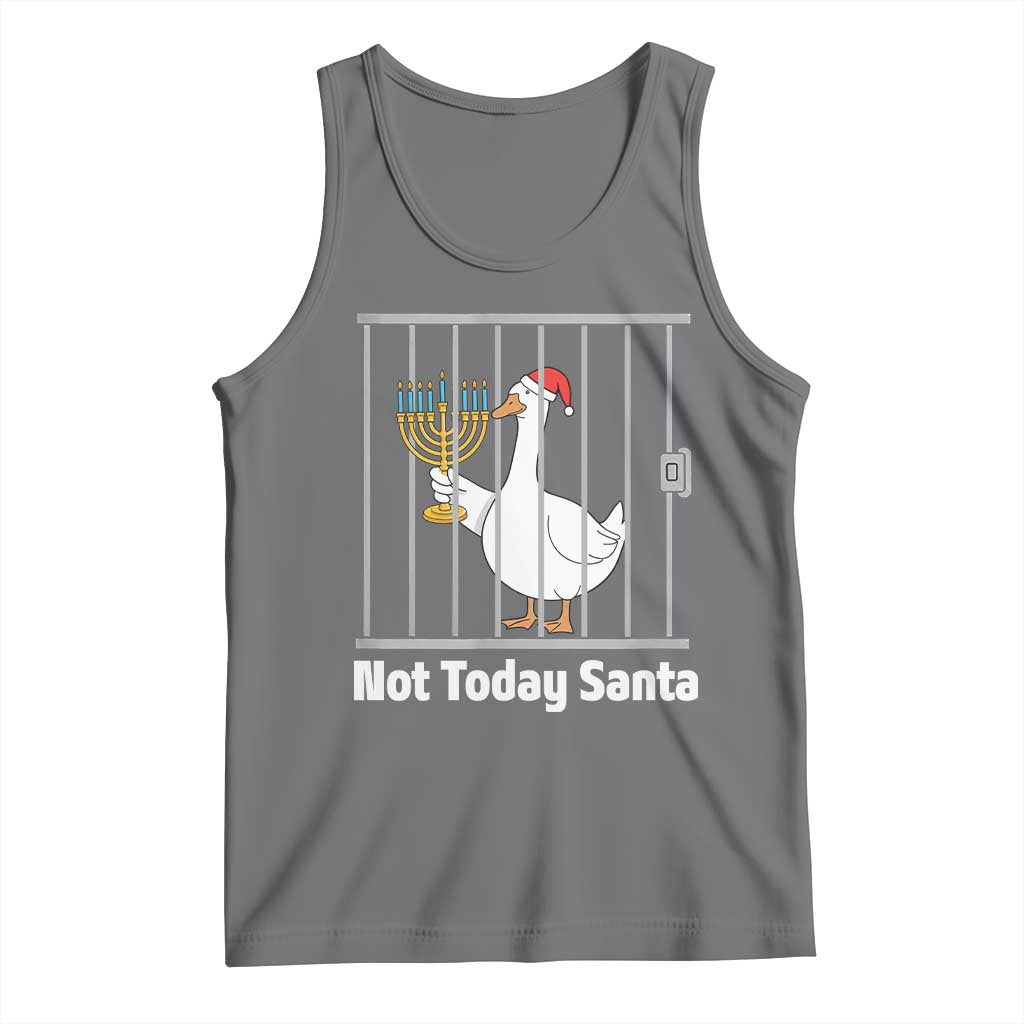 Funny Goose Hanukkah Chanukah Tank Top Not Today Santa TS14 Black Heather Print Your Wear