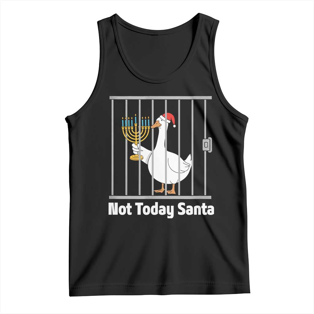 Funny Goose Hanukkah Chanukah Tank Top Not Today Santa TS14 Black Print Your Wear