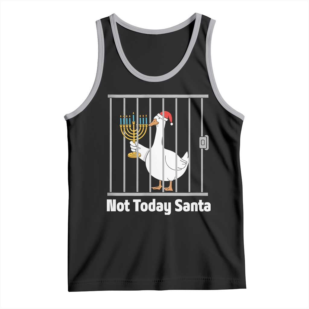 Funny Goose Hanukkah Chanukah Tank Top Not Today Santa TS14 Black Athletic Heather Print Your Wear