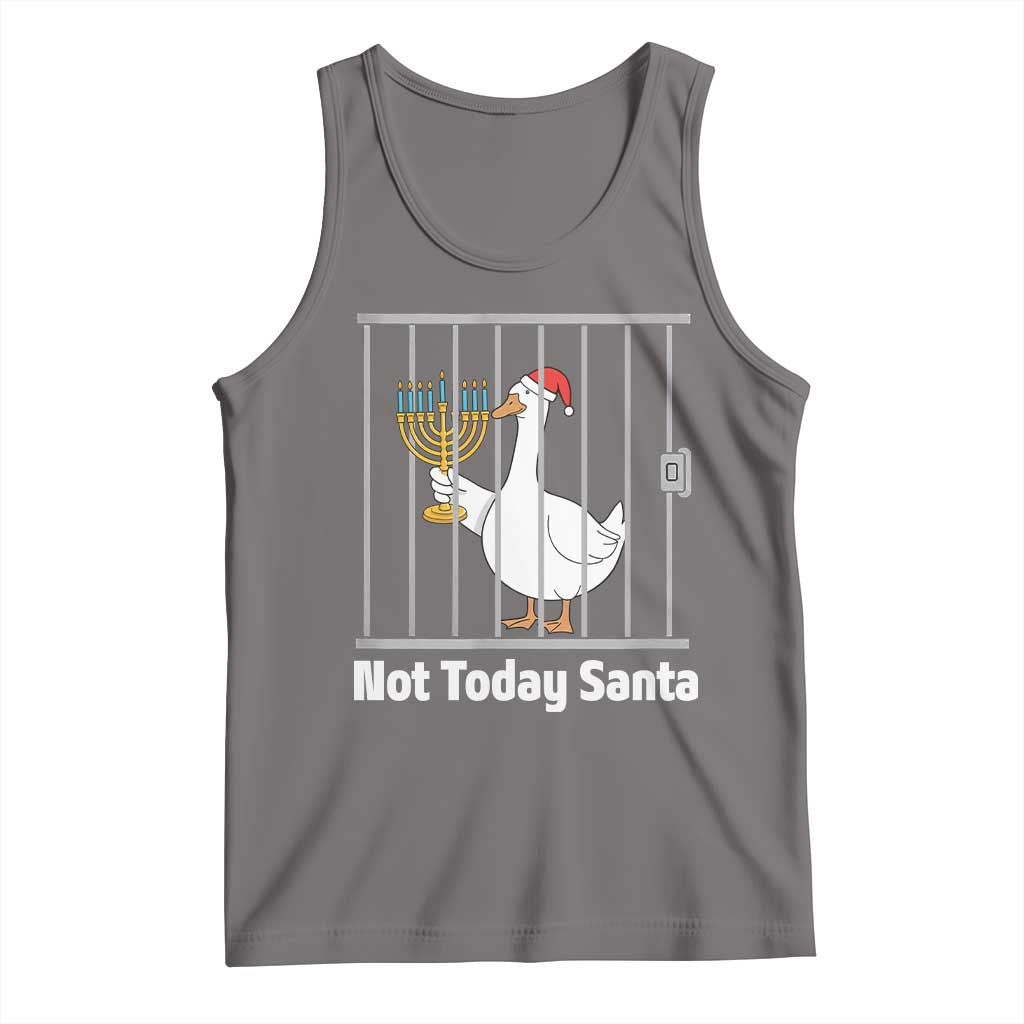 Funny Goose Hanukkah Chanukah Tank Top Not Today Santa TS14 Deep Heather Print Your Wear