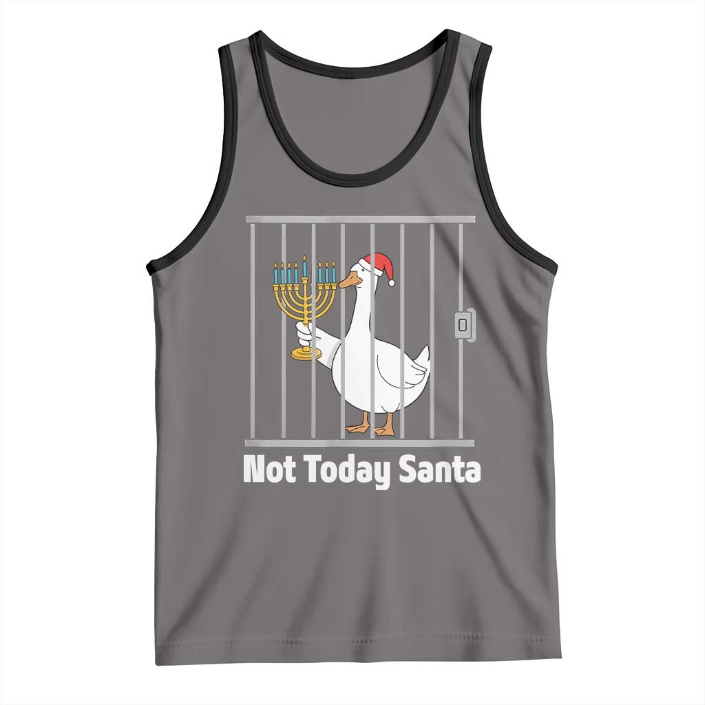 Funny Goose Hanukkah Chanukah Tank Top Not Today Santa TS14 Deep Heather Black Print Your Wear