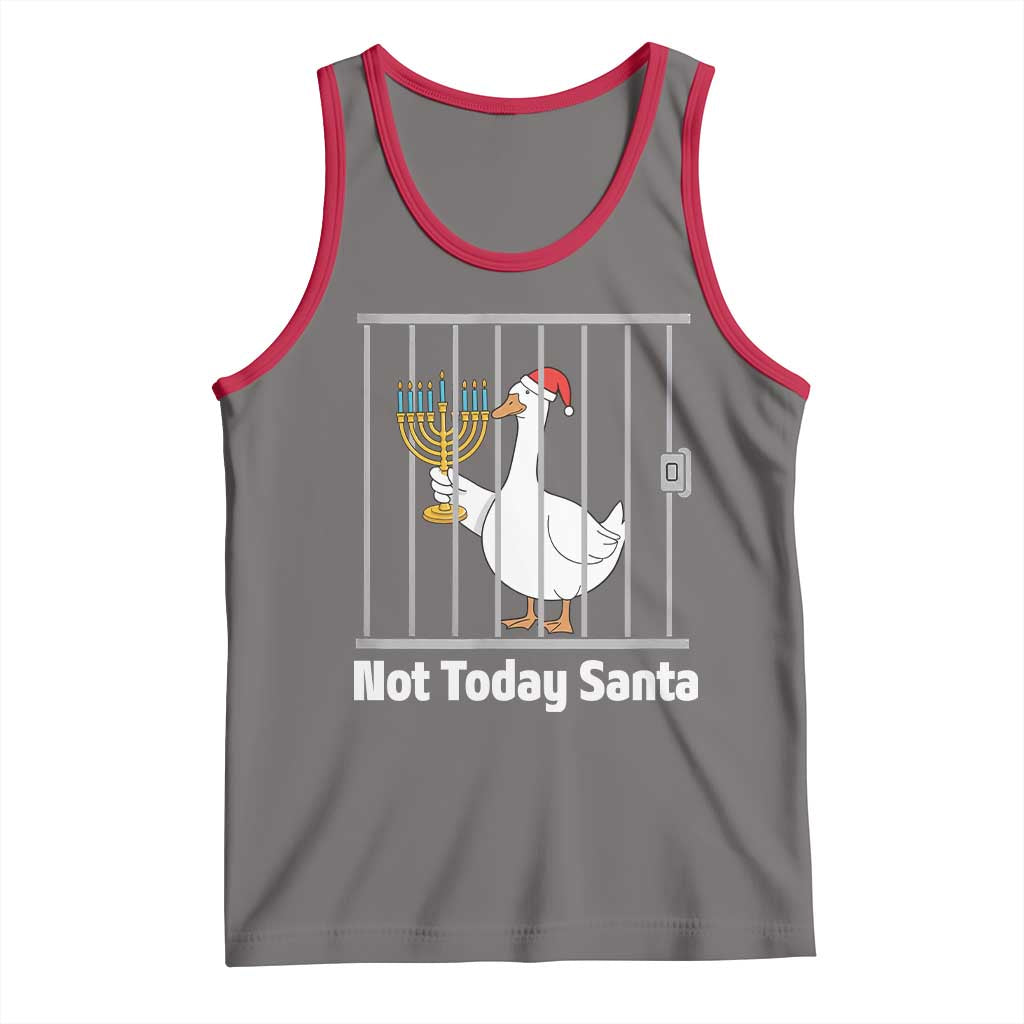 Funny Goose Hanukkah Chanukah Tank Top Not Today Santa TS14 Deep Heather Red Print Your Wear