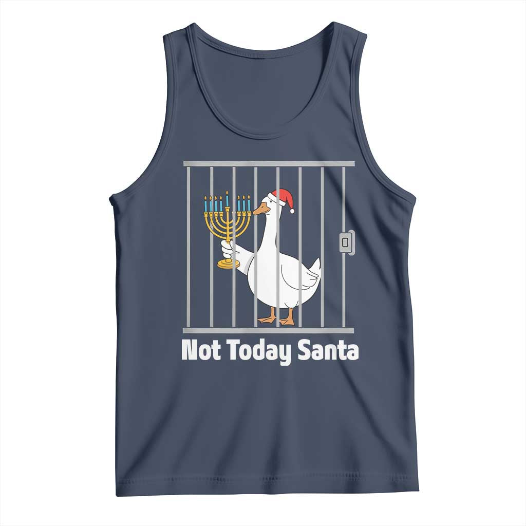 Funny Goose Hanukkah Chanukah Tank Top Not Today Santa TS14 Navy Print Your Wear