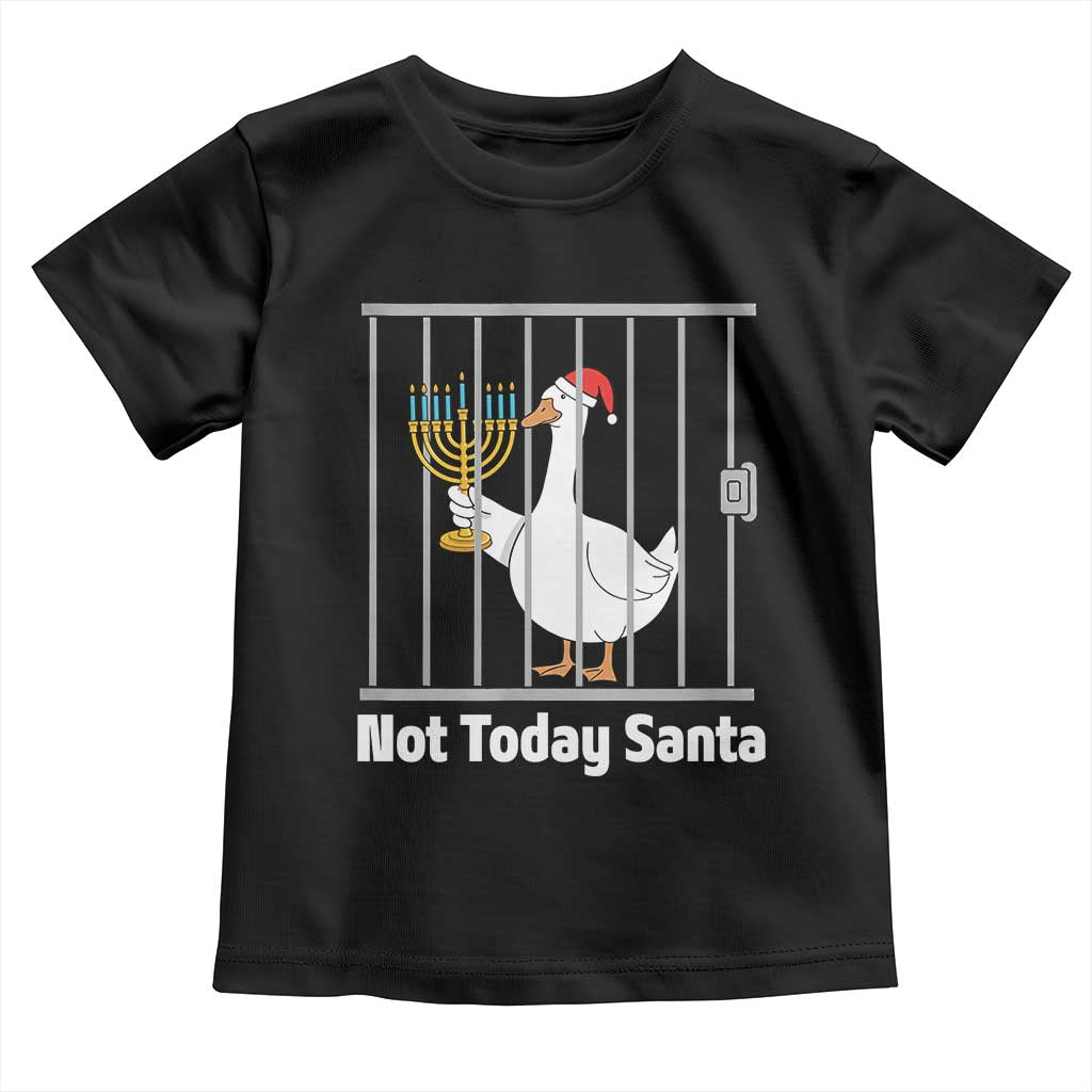 Funny Goose Hanukkah Chanukah Toddler T Shirt Not Today Santa TS14 Black Print Your Wear