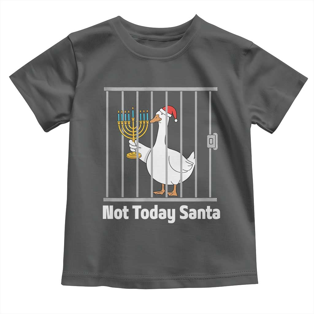Funny Goose Hanukkah Chanukah Toddler T Shirt Not Today Santa TS14 Dark Heather Print Your Wear