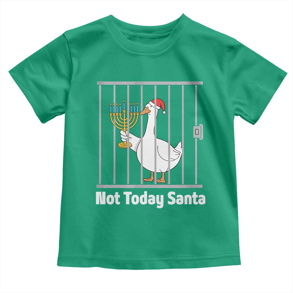 Funny Goose Hanukkah Chanukah Toddler T Shirt Not Today Santa TS14 Irish Green Print Your Wear