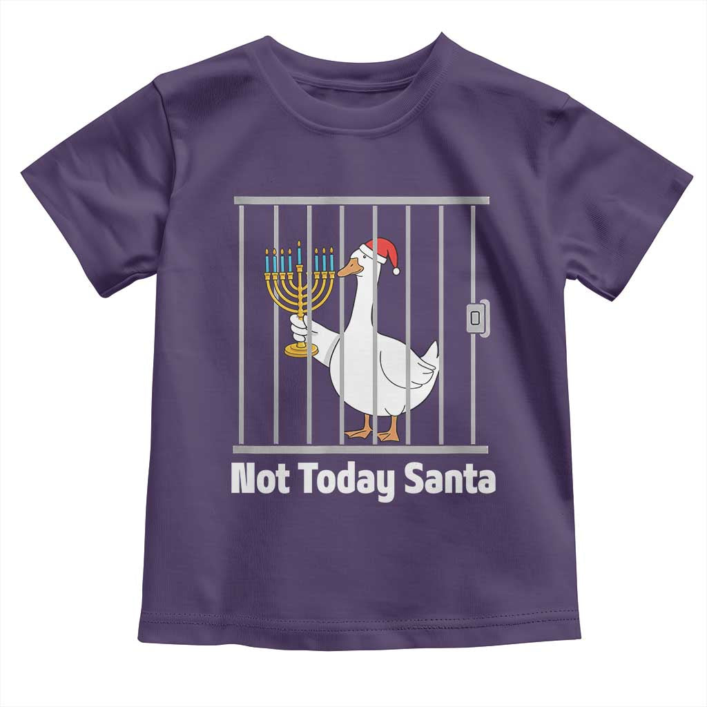 Funny Goose Hanukkah Chanukah Toddler T Shirt Not Today Santa TS14 Purple Print Your Wear