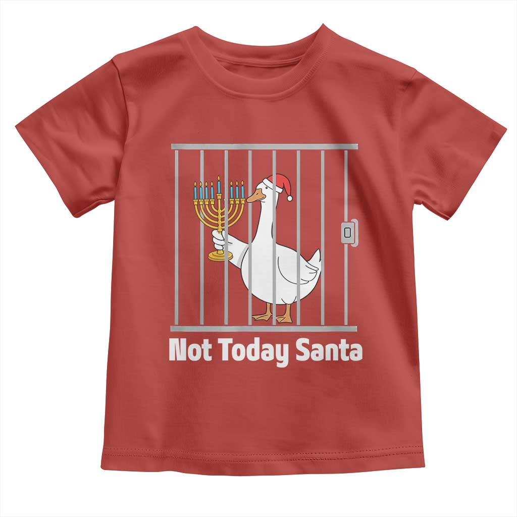 Funny Goose Hanukkah Chanukah Toddler T Shirt Not Today Santa TS14 Red Print Your Wear