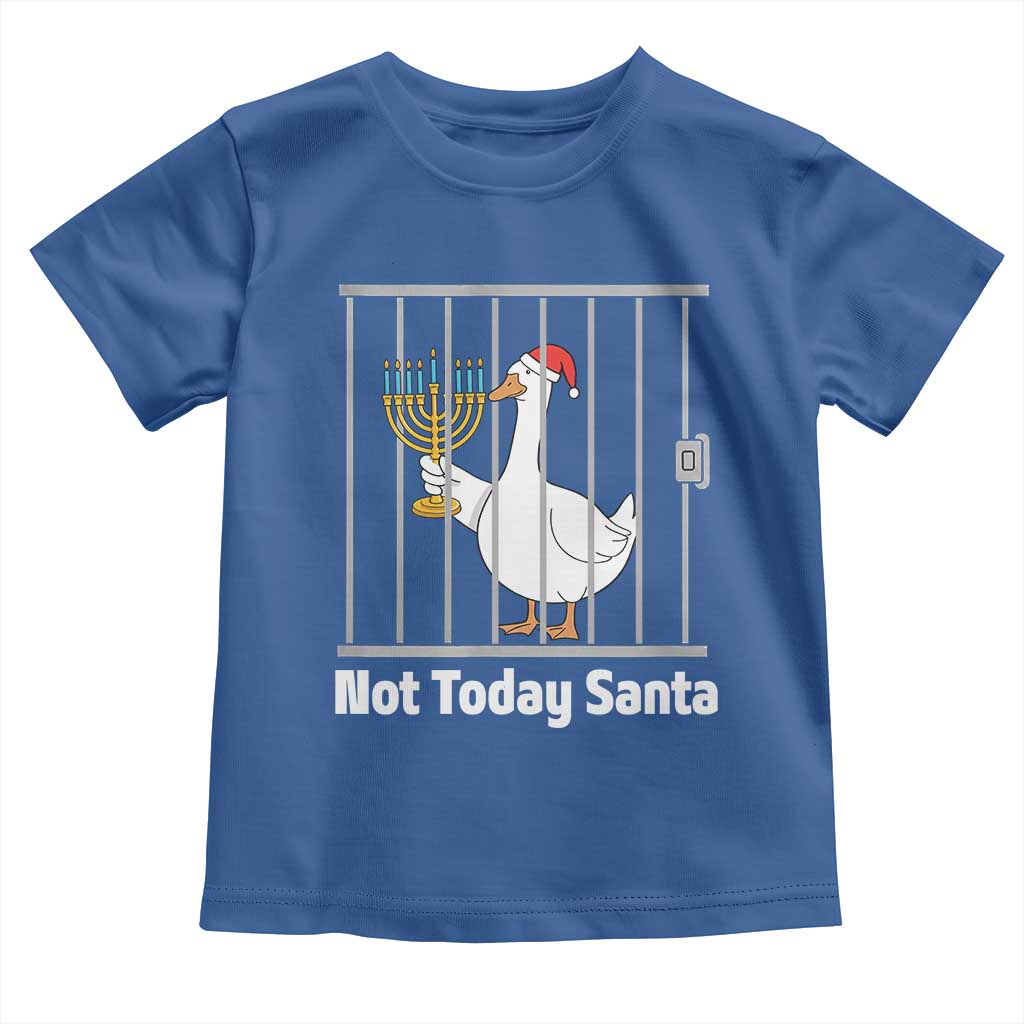 Funny Goose Hanukkah Chanukah Toddler T Shirt Not Today Santa TS14 Royal Blue Print Your Wear