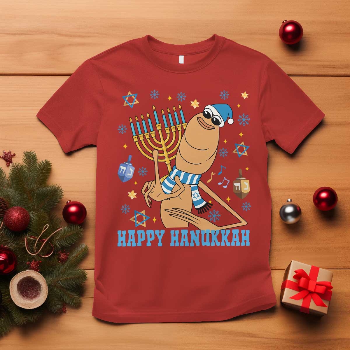Funny Marcus The Worm Hanukkah Meme T Shirt TS14 Red Print Your Wear