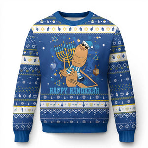 Funny Marcus The Worm Chanukkah Meme Hanukkah Ugly Sweater TS14 Blue White Print Your Wear