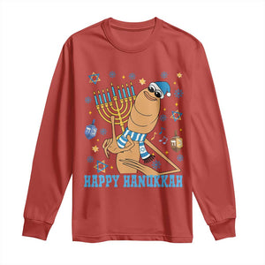 Funny Marcus The Worm Hanukkah Meme Long Sleeve Shirt TS14 Red Print Your Wear