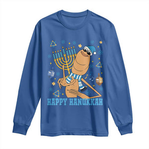 Funny Marcus The Worm Hanukkah Meme Long Sleeve Shirt TS14 Royal Blue Print Your Wear