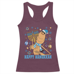 Funny Marcus The Worm Hanukkah Meme Racerback Tank Top TS14 Maroon Print Your Wear