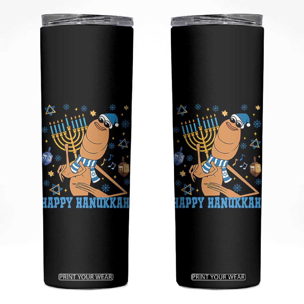 Funny Marcus The Worm Hanukkah Meme Skinny Tumbler TS14 Black Print Your Wear