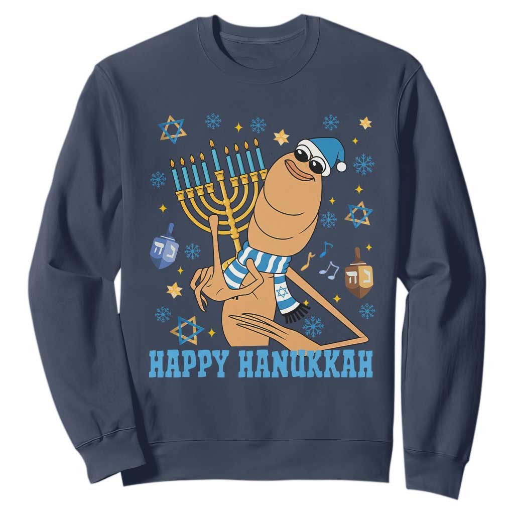 Funny Marcus The Worm Hanukkah Meme Sweatshirt TS14 Navy Print Your Wear