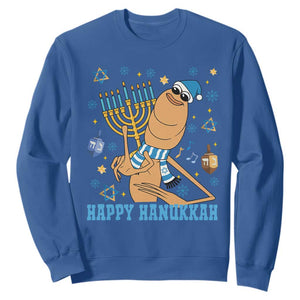 Funny Marcus The Worm Hanukkah Meme Sweatshirt TS14 Royal Blue Print Your Wear