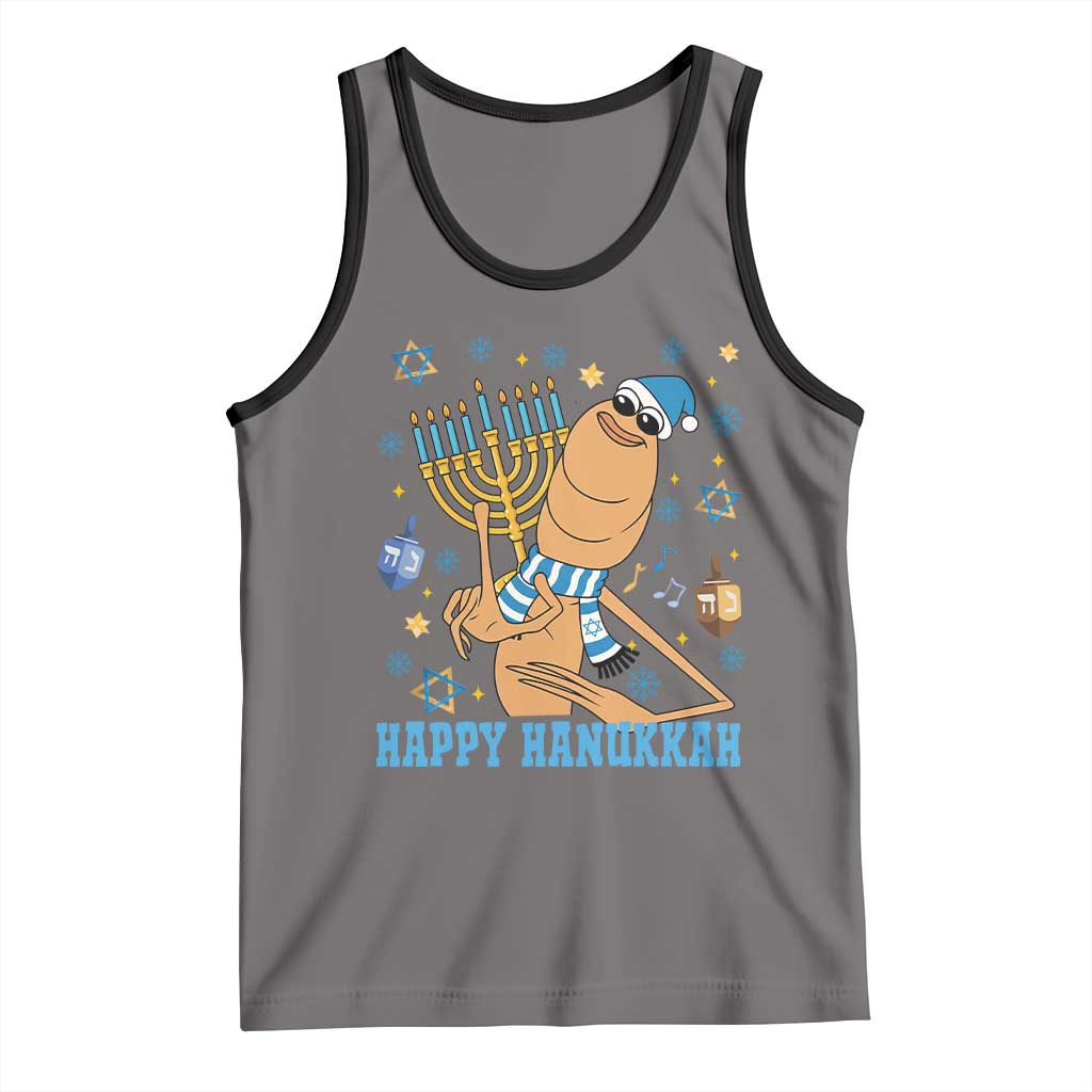 Funny Marcus The Worm Hanukkah Meme Tank Top TS14 Deep Heather Black Print Your Wear
