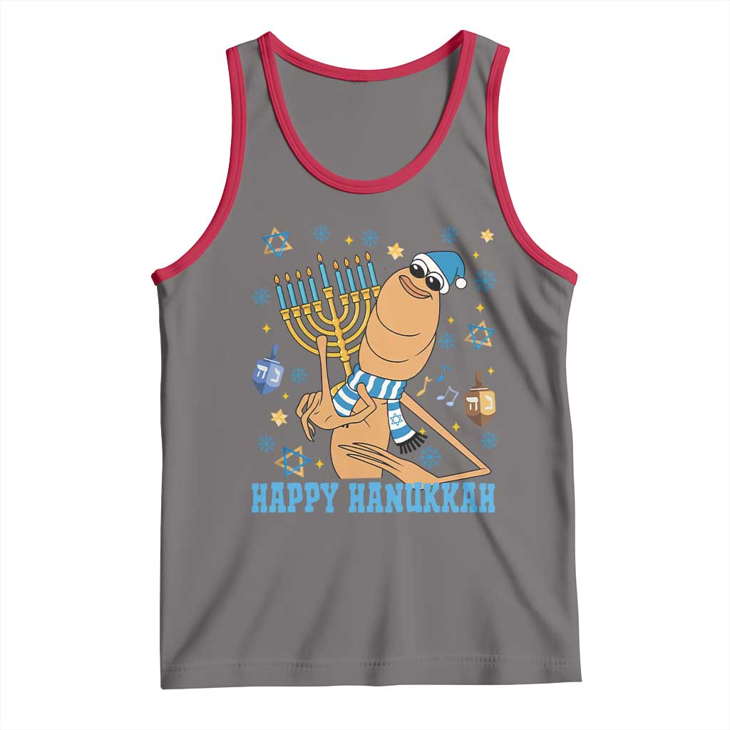 Funny Marcus The Worm Hanukkah Meme Tank Top TS14 Deep Heather Red Print Your Wear