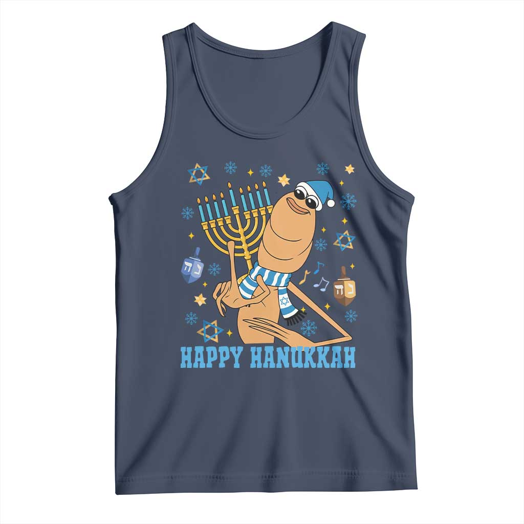 Funny Marcus The Worm Hanukkah Meme Tank Top TS14 Navy Print Your Wear