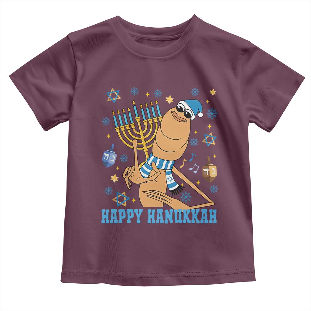 Funny Marcus The Worm Hanukkah Meme Toddler T Shirt TS14 Maroon Print Your Wear