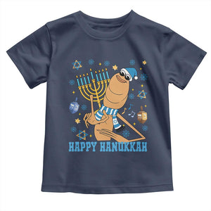 Funny Marcus The Worm Hanukkah Meme Toddler T Shirt TS14 Navy Print Your Wear