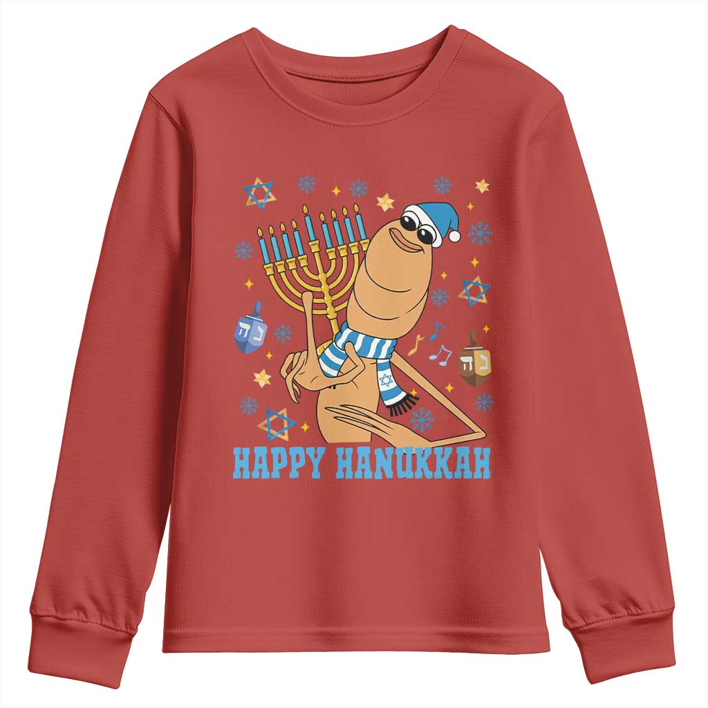 Funny Marcus The Worm Hanukkah Meme Youth Sweatshirt TS14 Red Print Your Wear