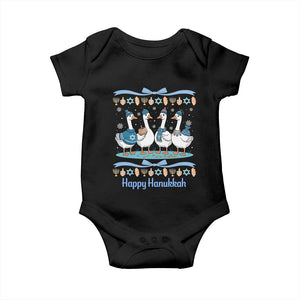 Happy Hanukkah Baby Onesie Funny Silly Goose Chanukah TS14 Black Print Your Wear