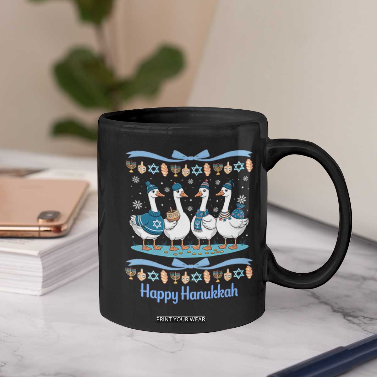 Happy Hanukkah Coffee Mug Funny Silly Goose Chanukah TS14 Print Your Wear